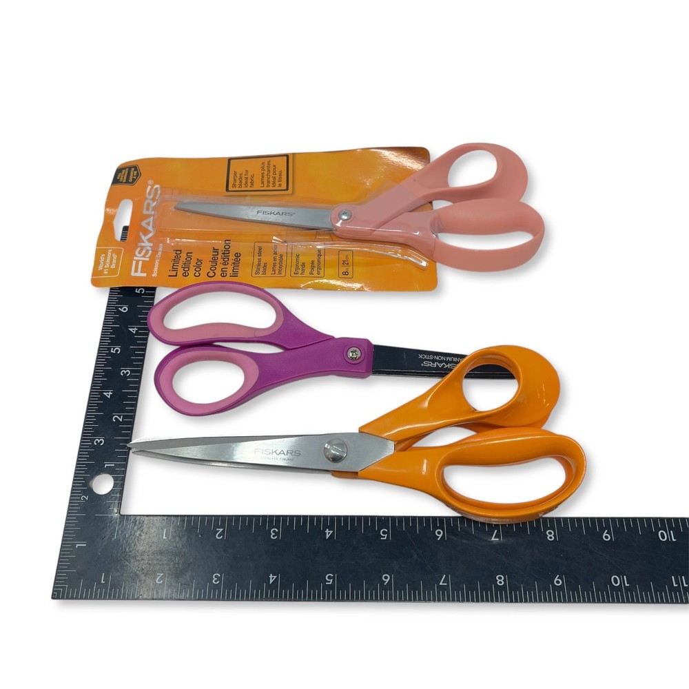 Fiskars Scissors, Titanium Non-Stick & Limited Edition, Multi-Color Set, 4 Pcs