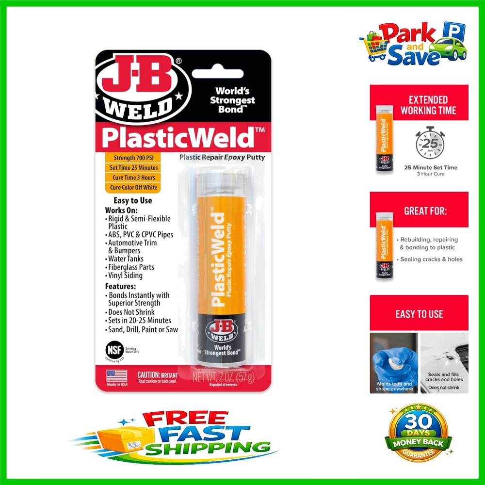 PlasticWeld 2 oz. High-Strength Epoxy Putty for Versatile Plastic Repairs