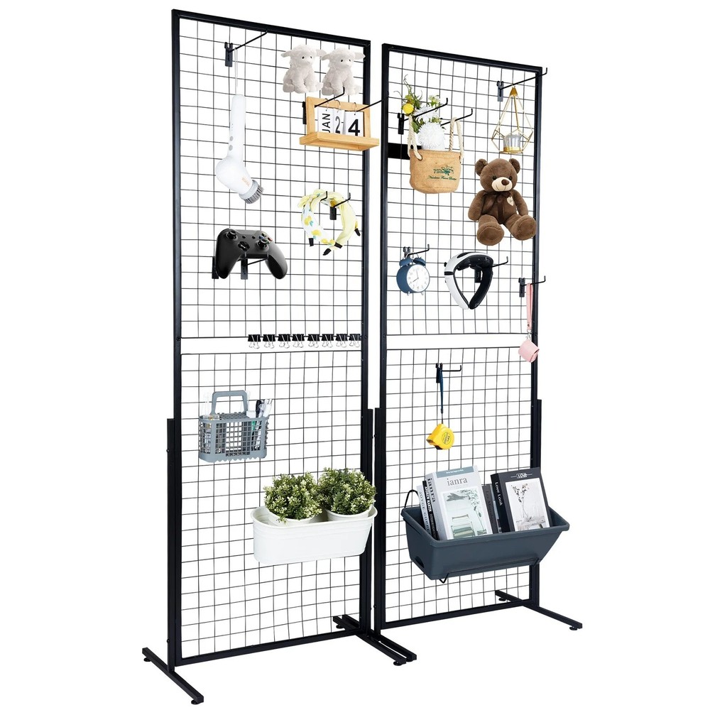 Double-Sided Gridwall Display Rack Tower w/ Hooks for Retail, Craft & Art Shows