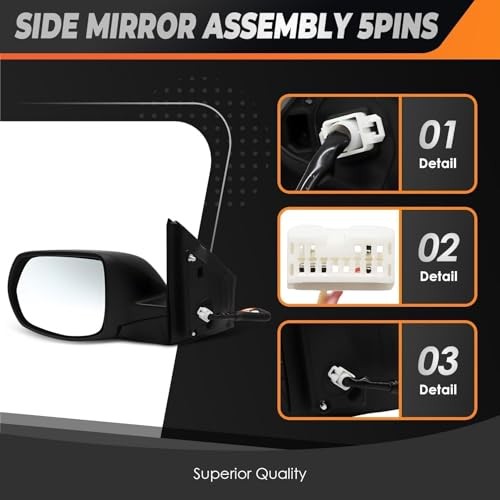 Left Driver Side Mirror Assembly Compatible with CR-V 2012-2016 Heated Power