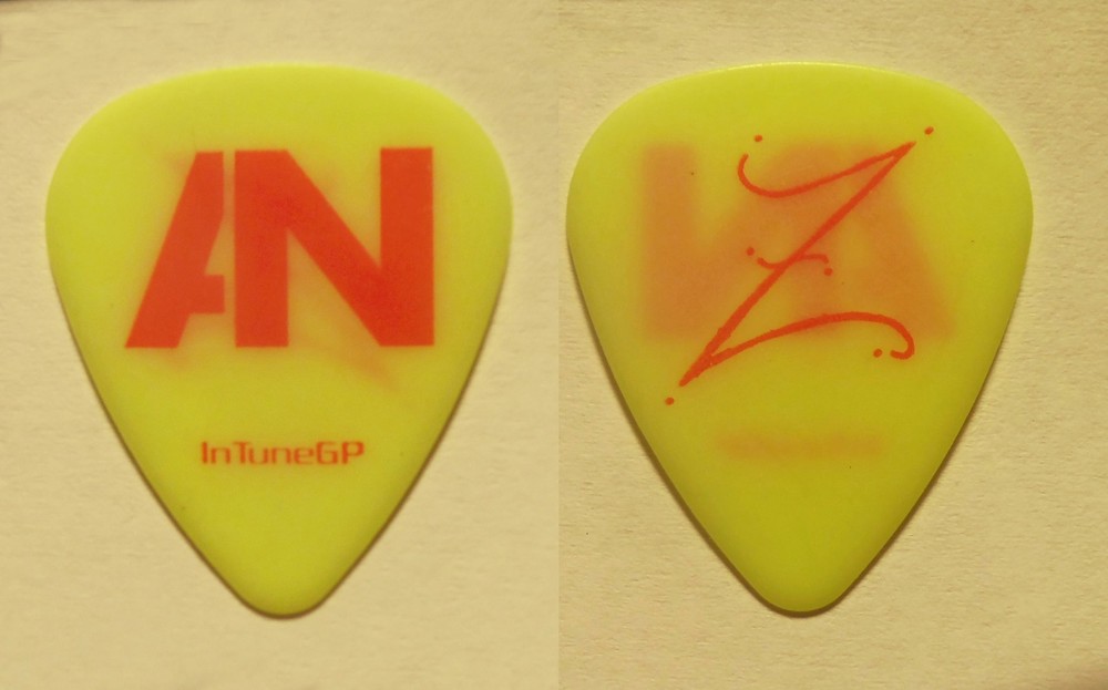 Awolnation Zach Irons Signature Fluorescent Yellow Guitar Pick - 2016 Rage Tour