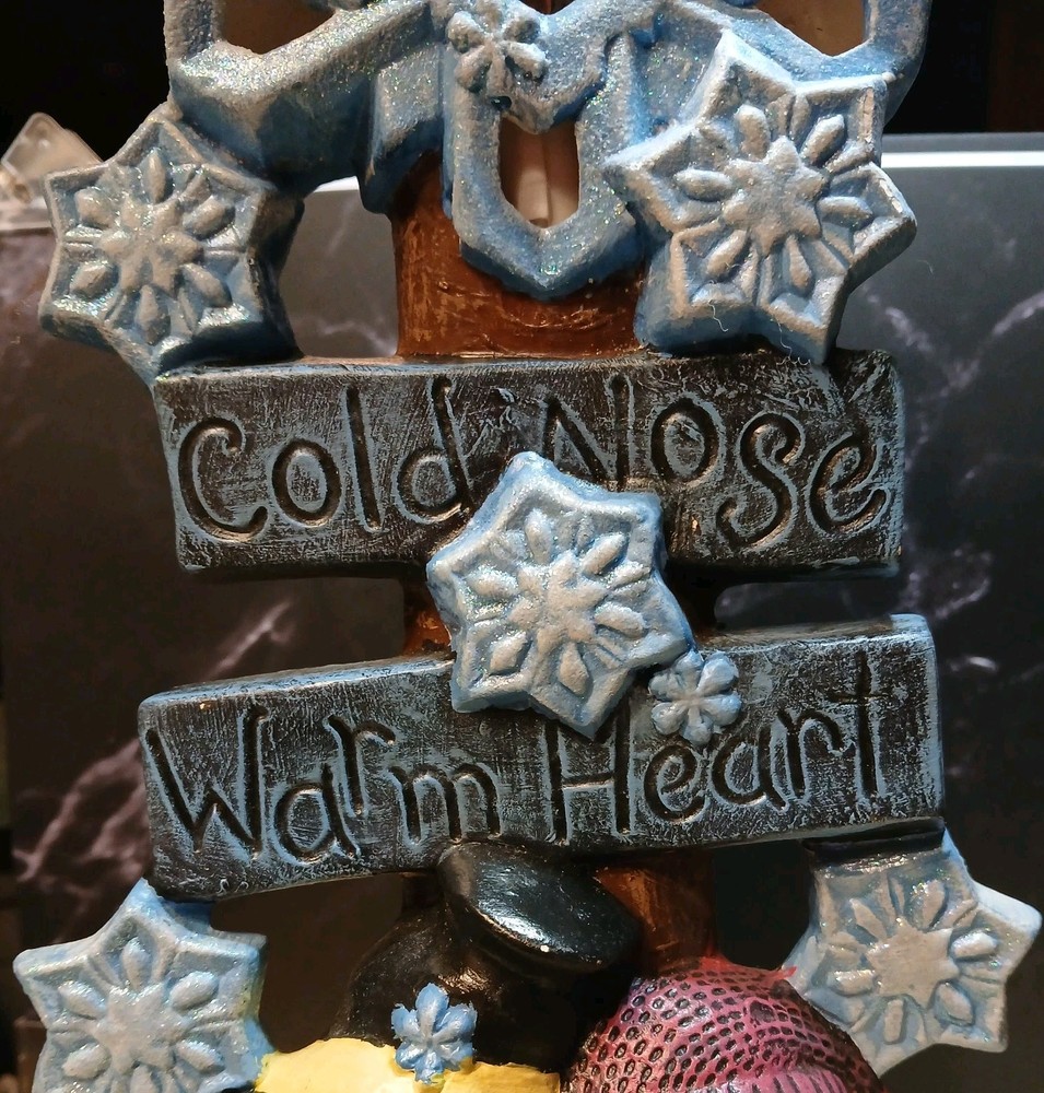 Cold Nose Warm Heart Lighted ceramic Christmas Stack.