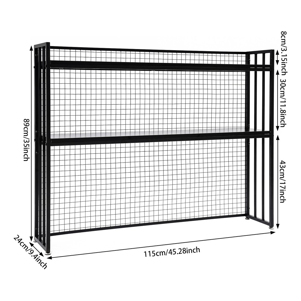 Black Desktop Bookshelf, 2-Tier Desktop Storage Rack, Desktop Storage Shelf