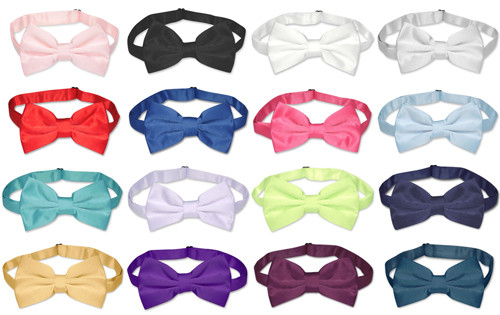 Solid Color BOWTIE, Standard Size Men's Bow Tie for Tuxedo, Suit, Vest or Shirt