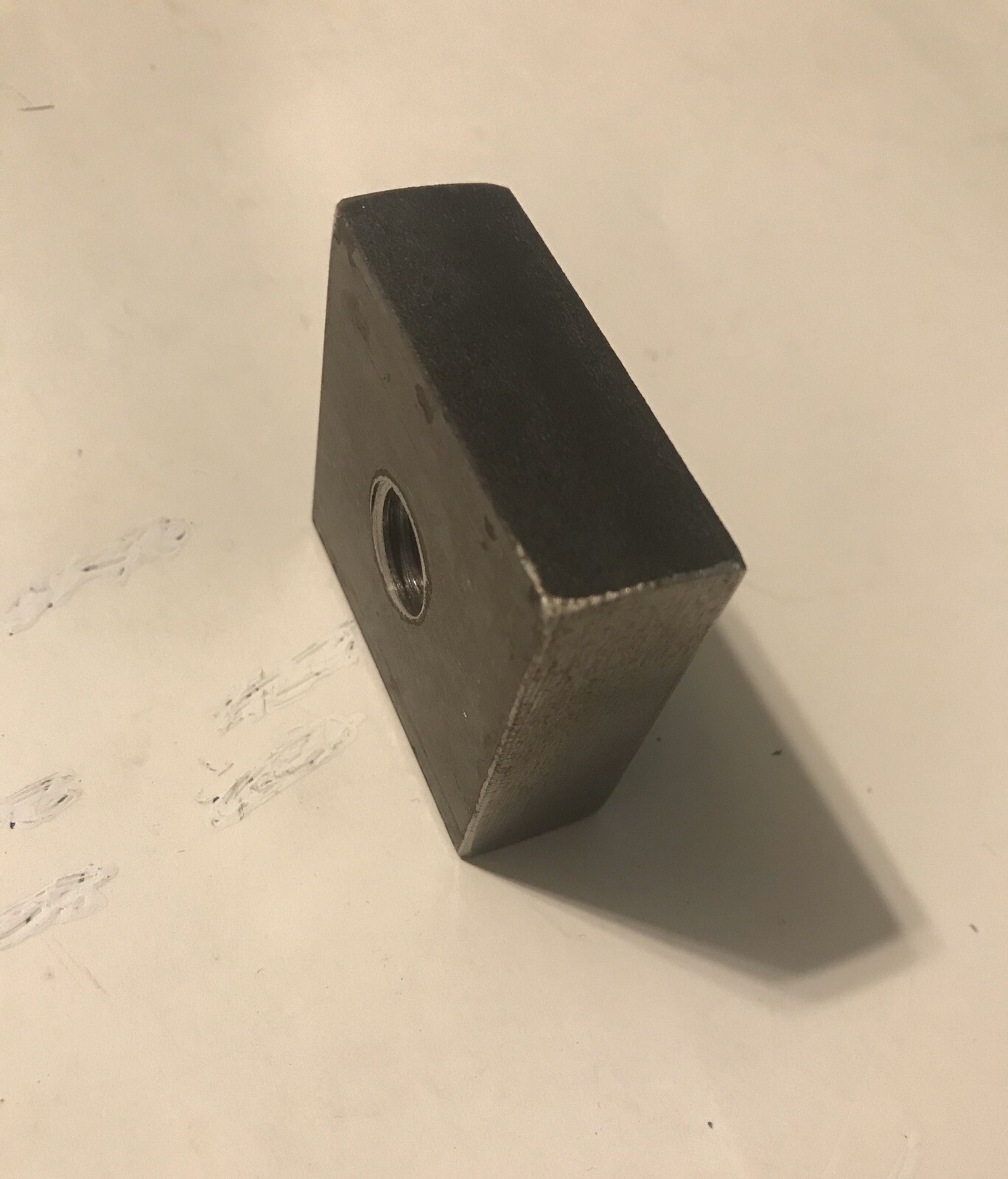 WELD ON THREAD STEEL BLOCK 2”x2”x3/4 THICK. 1/2 NC TAPPED HOLE. SEE DESCRIPTION