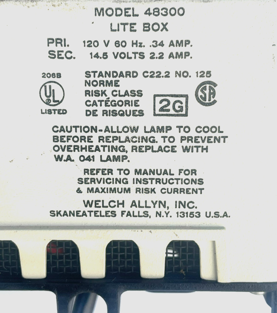 Welch Allyn Solar Light Source Lite Box 48300