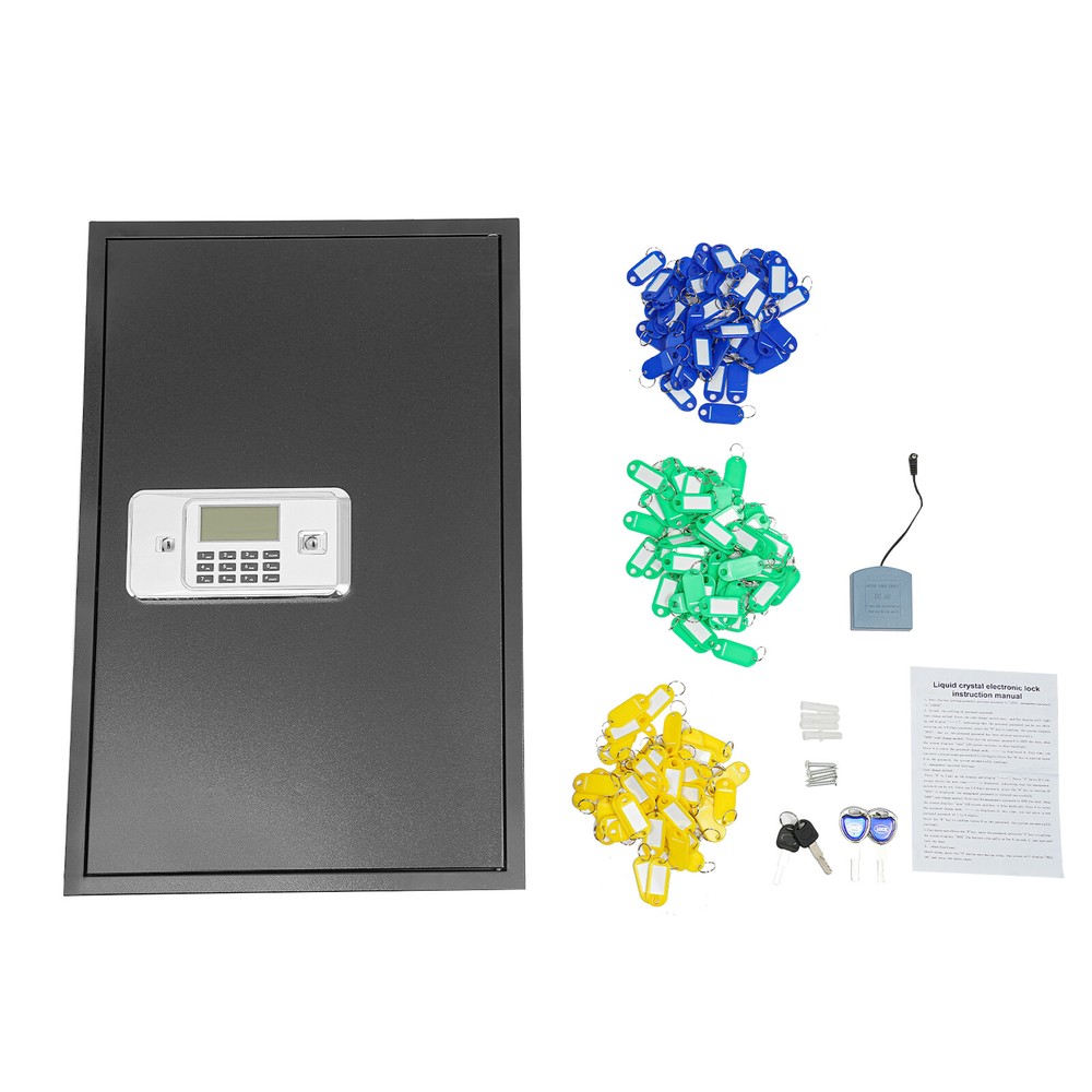 Key Cabinet Wall Mount Key Lock Box Password w/ Key Management Locking Organizer