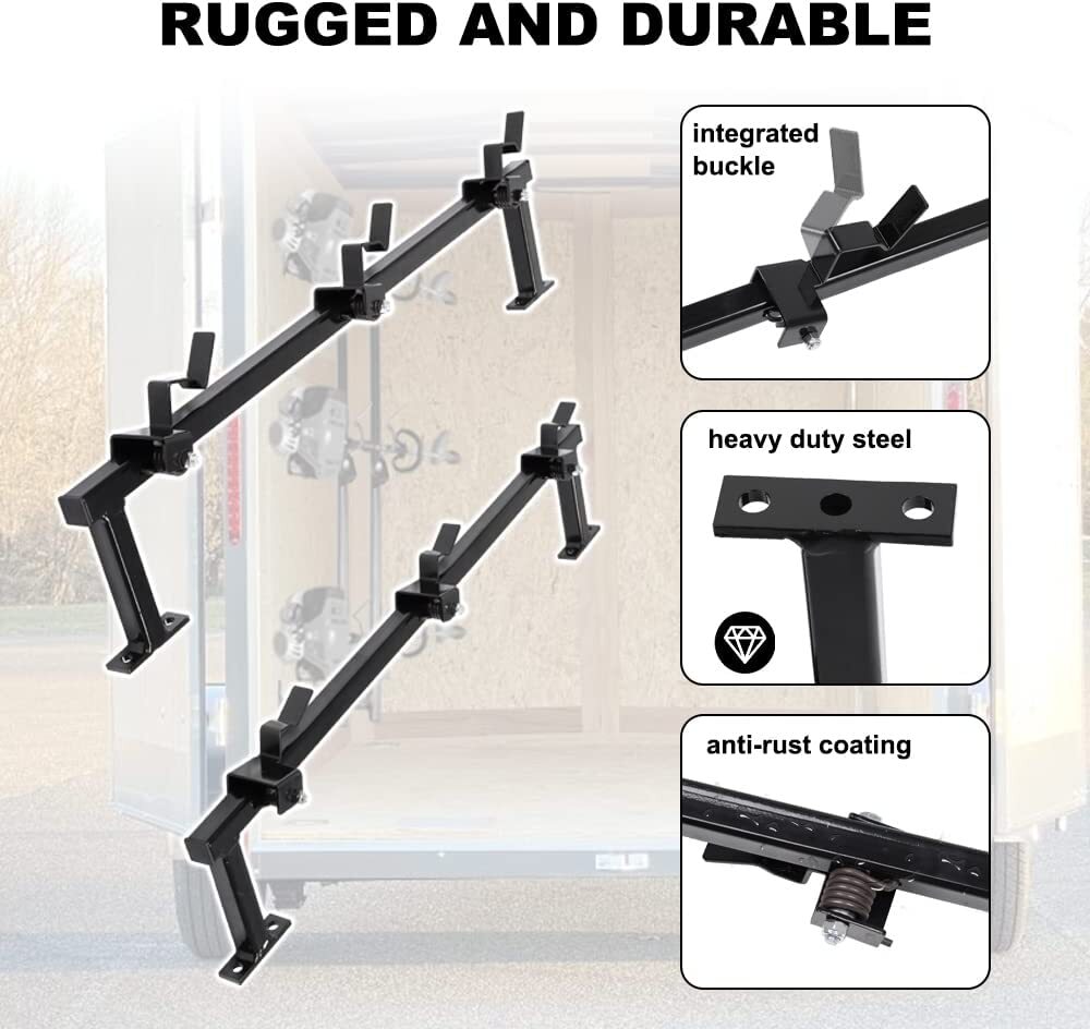 3 Place Locking Trimmer Rack Holder for ENCLOSED Landscape Trailers