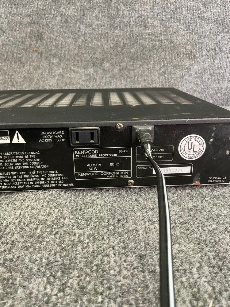 Kenwood SS‑79 Processor AV Surround Sound with Digital Delay System