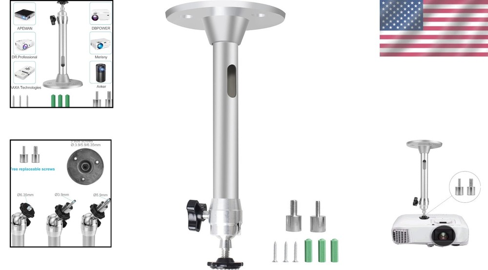 Space-Saving Mini Ceiling Wall Mount for Projectors – Adjustable & Durable