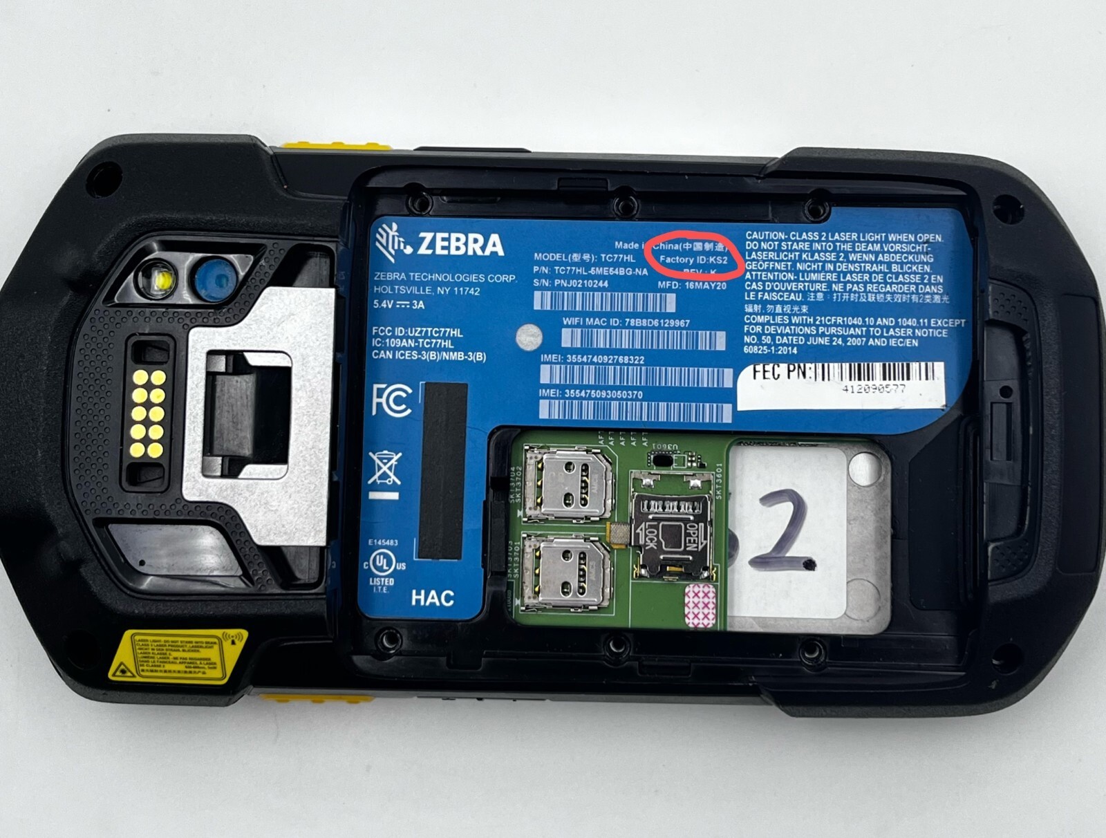 New Front Cover with LCD Screen for Zebra TC77 with speakers KS2 / KS3