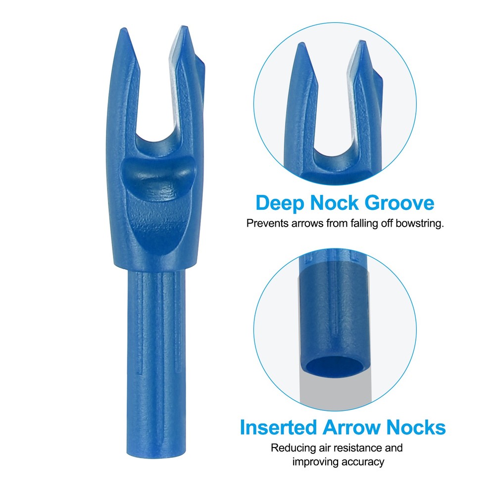50Pcs Archery Arrows Nocks 4.2mm Insert Arrow Nock Replacement Blue