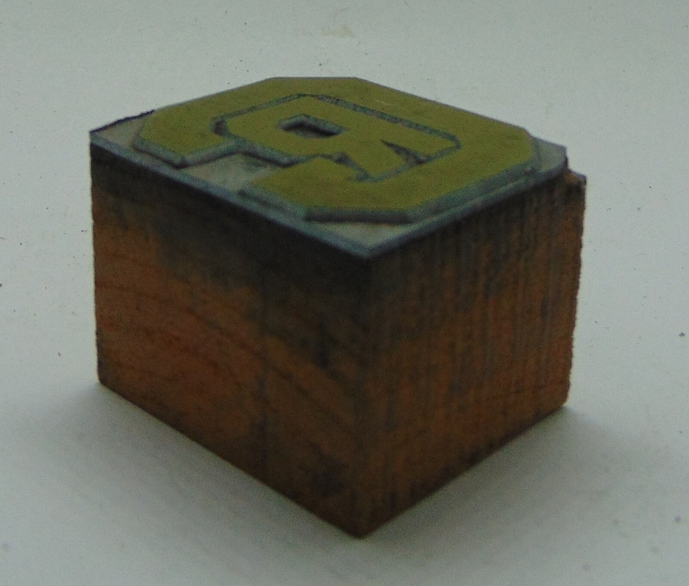 Printing Letterpress Printers Block GR Initials