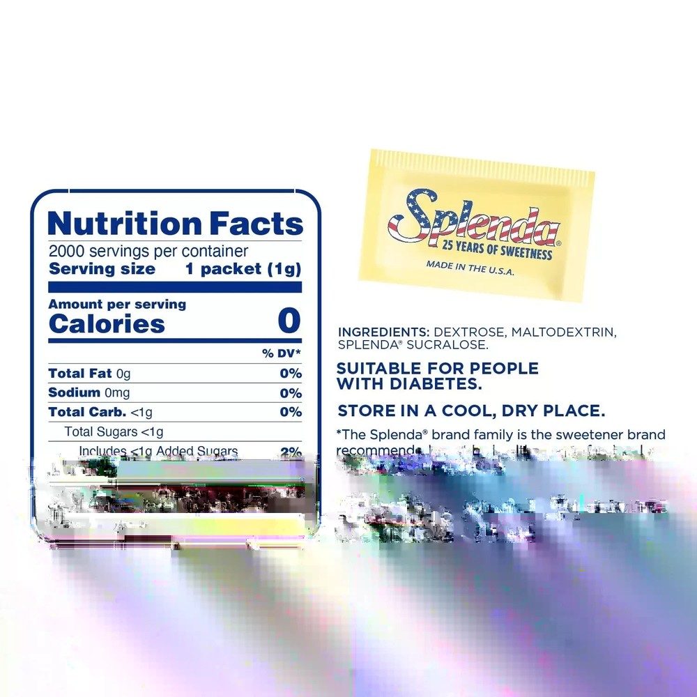 New SPLENDA Zero Calorie Sweetener, 2000 Count Packets