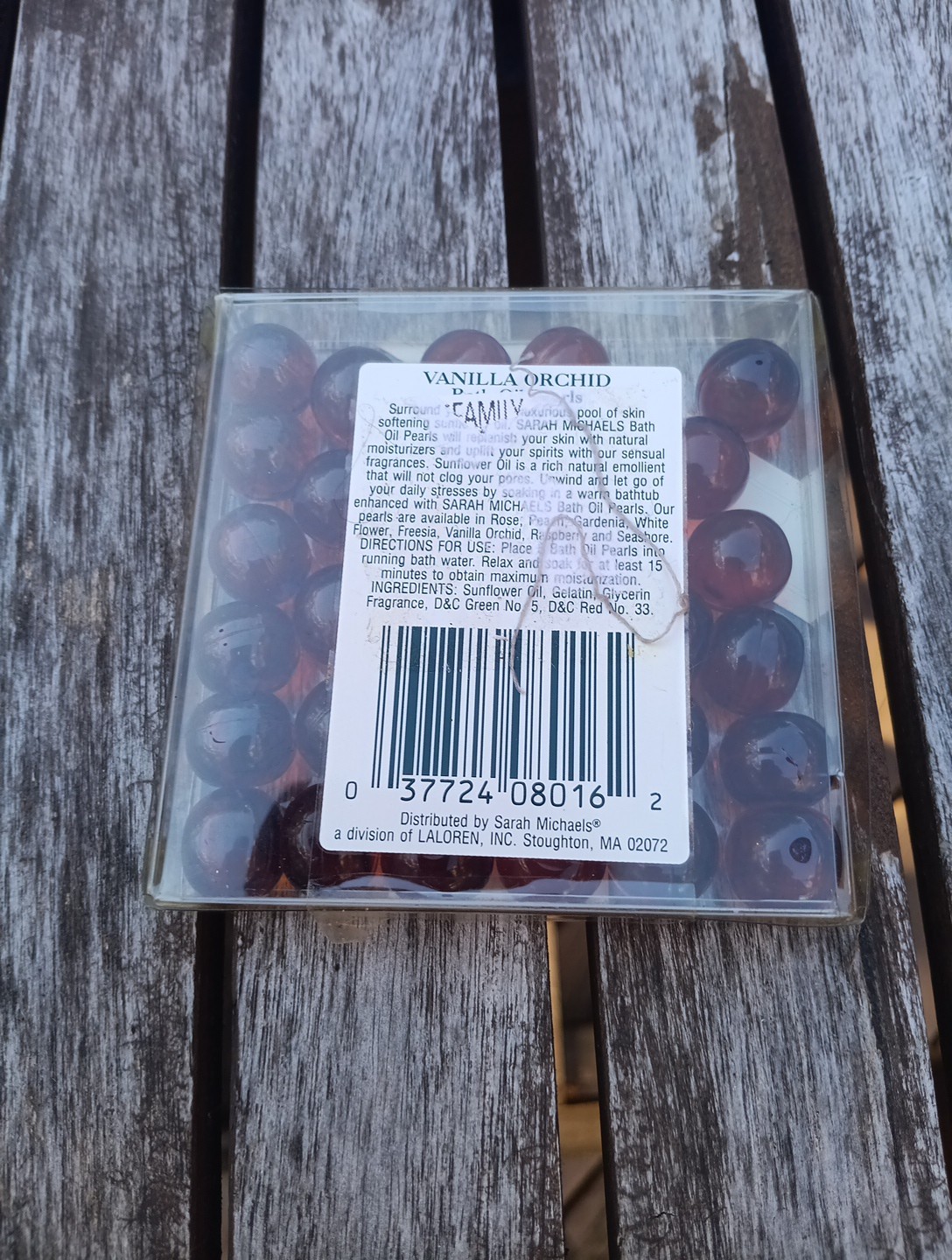 Sarah Michaels Vintage Bath Oil Pearls Vanilla Orchid with Sunflower Oil