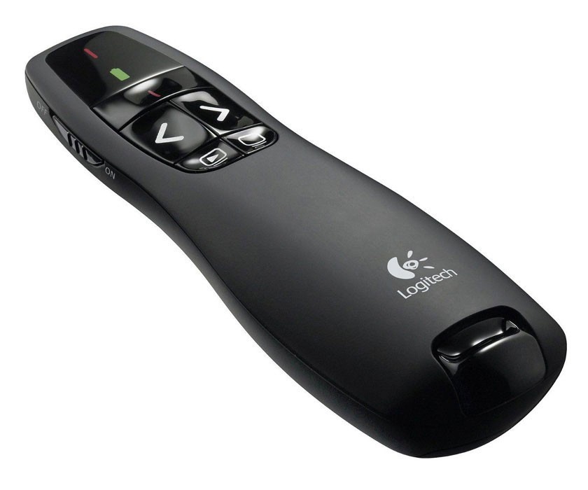 Logitech R400 Presentation Pointer - Wireless - Laser - Radio Freq - Black - USB