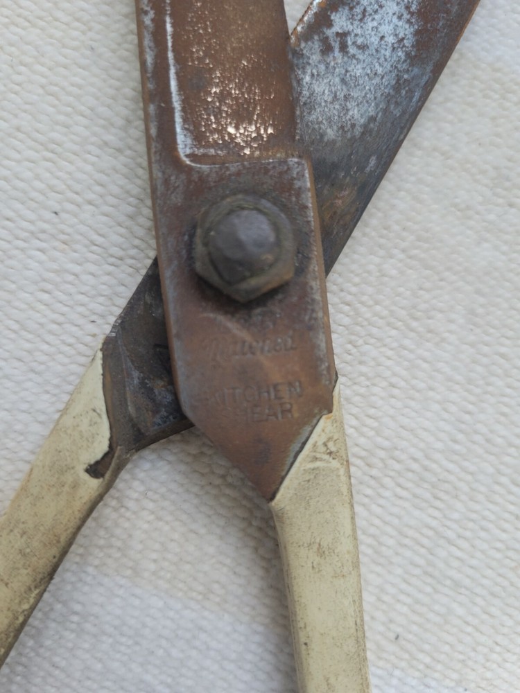 Vintage Shears 1 White 1 Black Boat Matched Shears