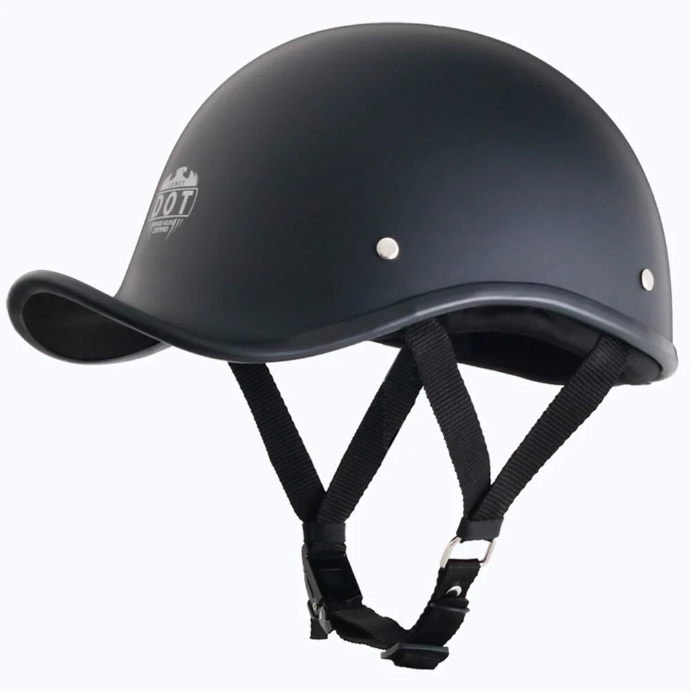 Baseball Cap lightest DOT Beanie Motorcycle Helmet Matte Black Quick Release!