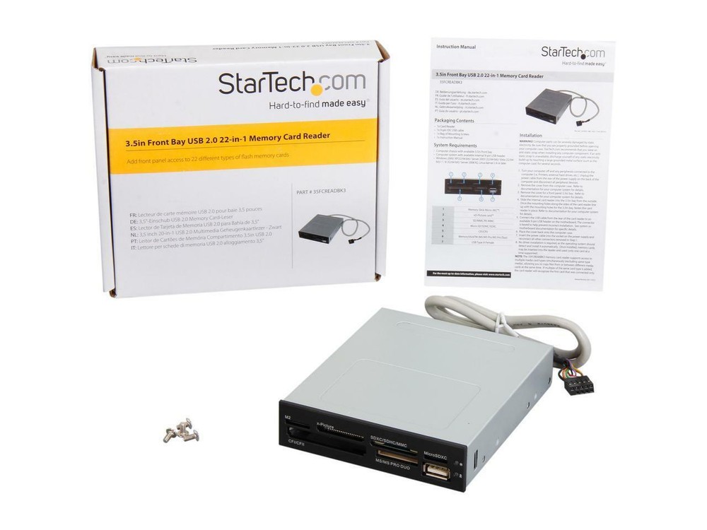 StarTech Card Reader Supports CompactFlash type I/ II SD miniSD microSD SDHC ...