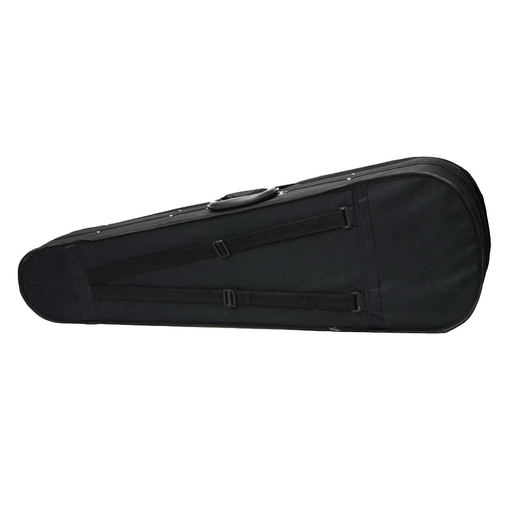 Durable Cloth Fluff Triangle Shape Case W/ Silver Gray Lining 4/4 Violin Black