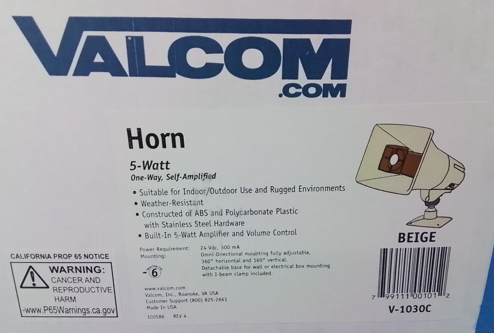 Valcom 5-Watt Horn V-1030C