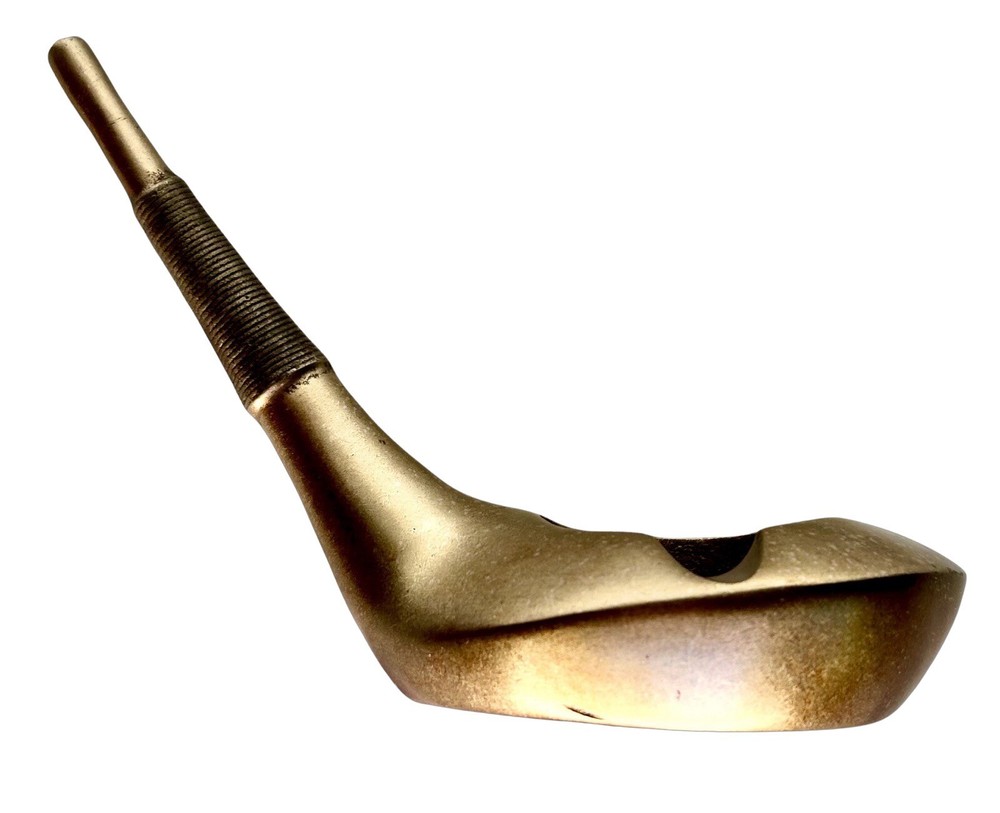 Golf Club Head Desk Ashtray Bronze EUC