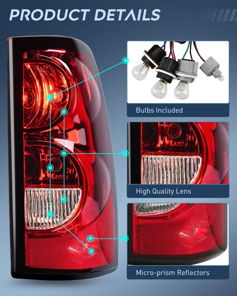 Passenger Side Taillight for 2003-2007 Chevy Silverado Fleetside Models
