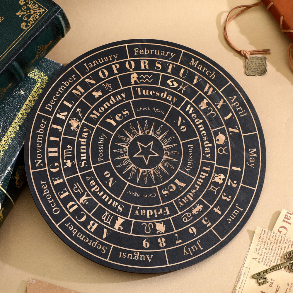 Star Pendulum Board, Large Wooden Dowsing Divination Board, Metaphysical Message