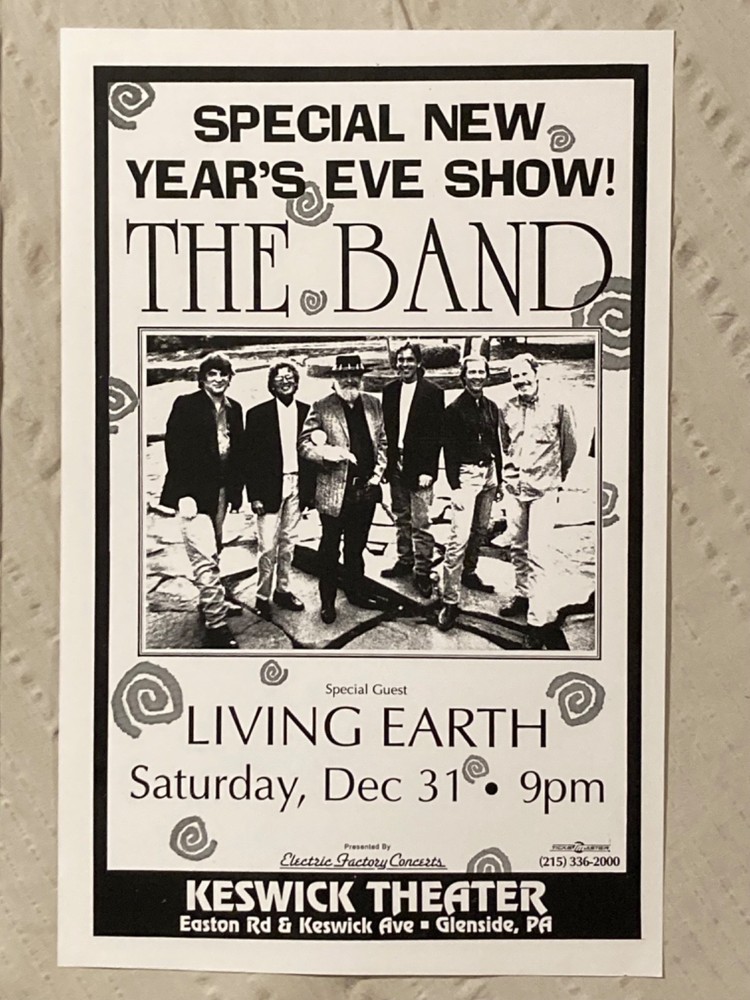 The Band Tour Poster Keswick Theater Glenside PA Living Earth Philadelphia