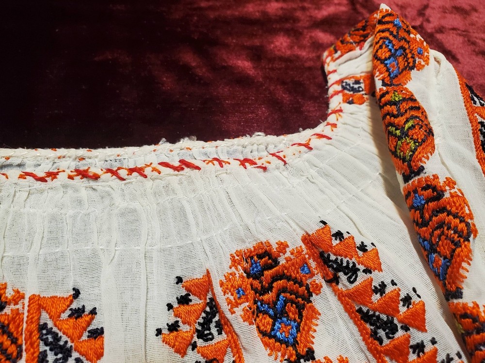 Exquisite Antique Romanian Silk Blouse