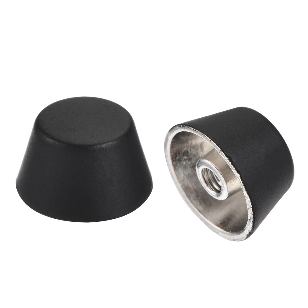 12x7mm Rivet Studs Screw Back Matte Black - 6pcs