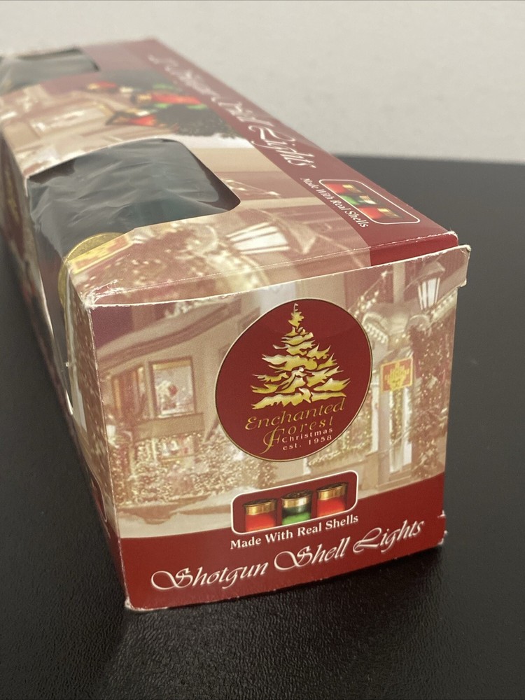 Shotgun Shell Christmas Tree Lights REAL 20 Lights 8ft String RED & GREEN Rustic