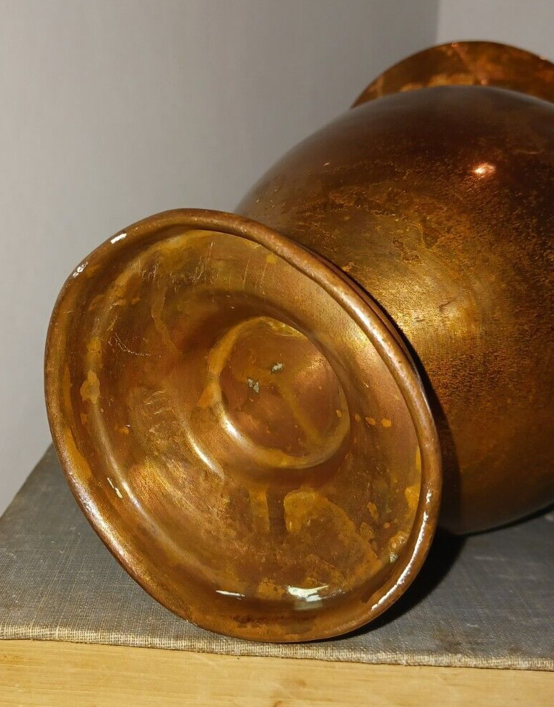 Vintage 7" Copper Pitcher w/Brass Handle
