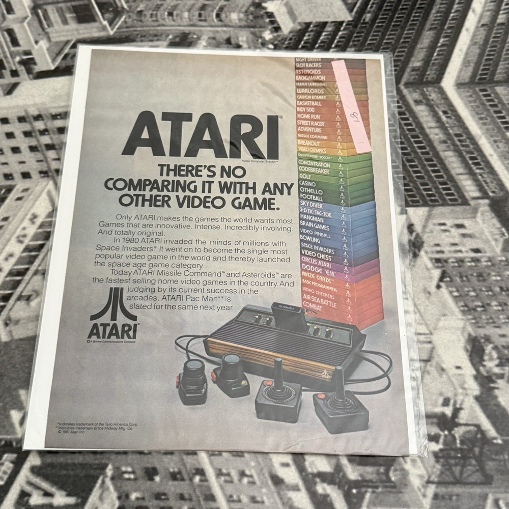 Vintage | Atari Home Video Game System | Advertisement | 1981 | 8 x 10 |