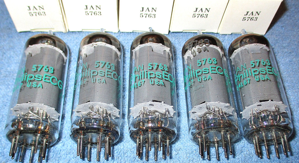 5 NOS Philips JAN ECG 5763 Vacuum Tubes for Jukeboxes, Communications Radios