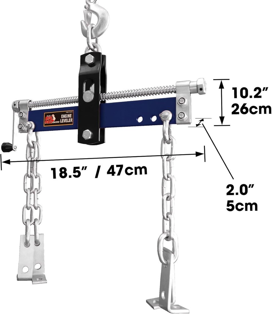 Rugged Steel Engine Leveler, Adjustable 1,500 lb Hoist for Garage & Workshop