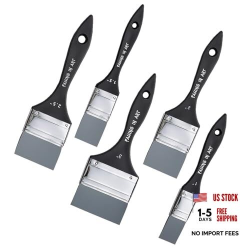Silicone Paint Brush Set - Flat Shaped Tool for Water Based Acrylic - Acrylic