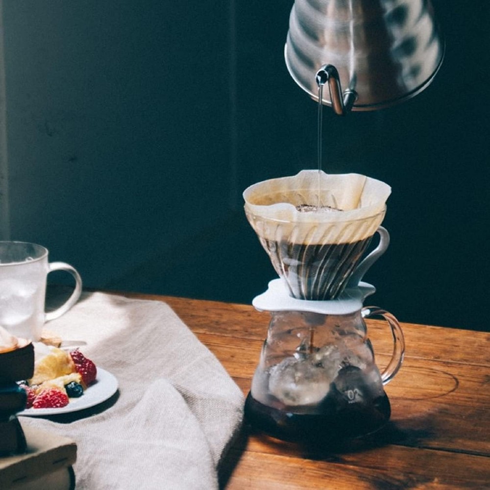 Glass coffee filter, model 02, black
