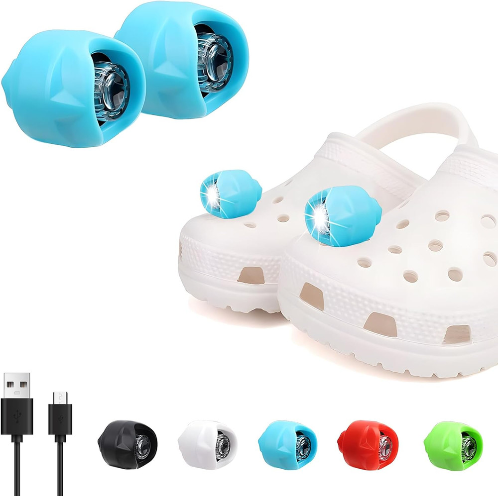 Rechargeable Headlights Compatible with Croc, 2 Pcs LED Lights, Waterproof Ha...