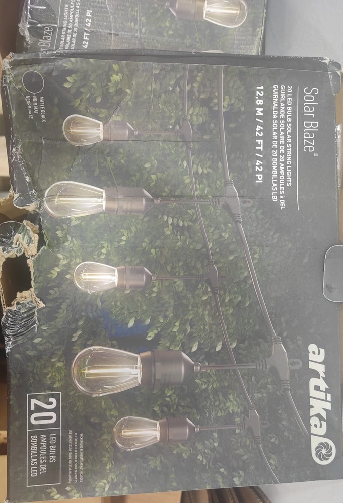 Artika Blaze 20 LED Bulb Outdoor Solar String Lights Matte Black
