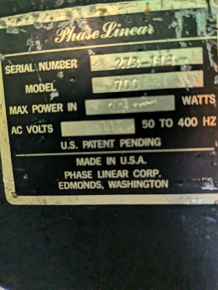 Phase Liner 700 Watt Amplifier