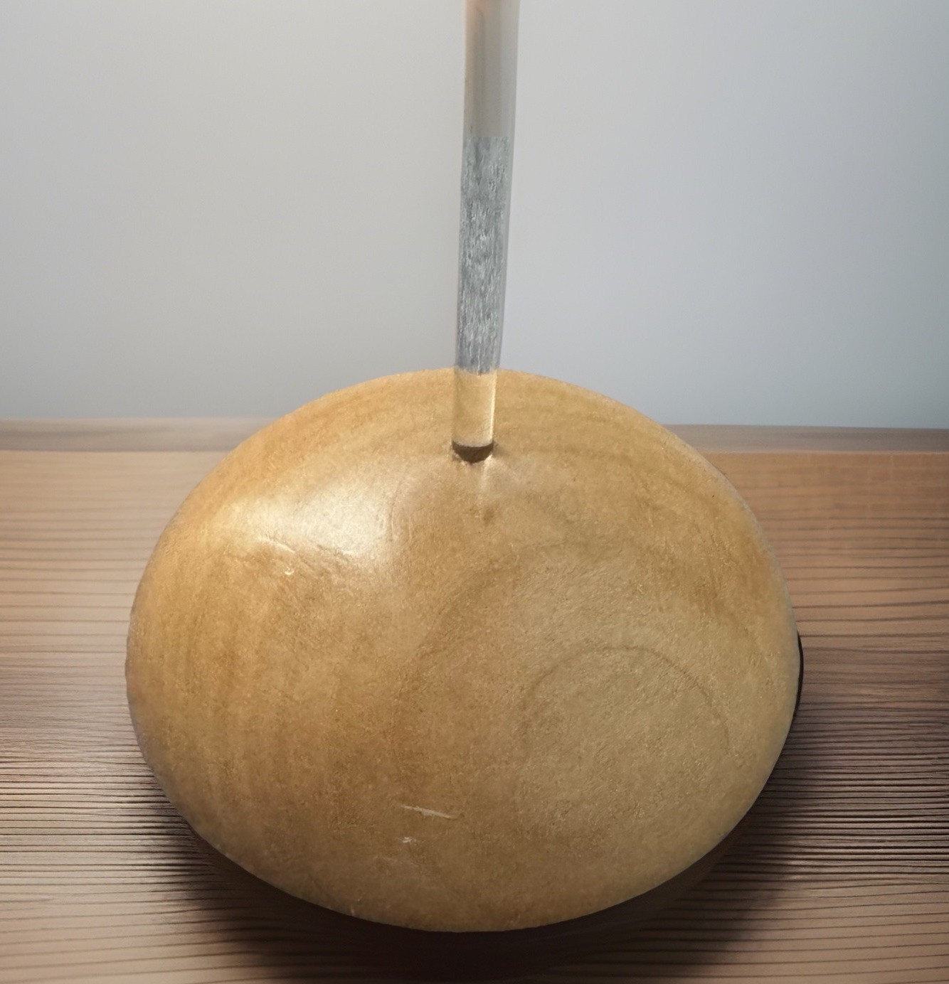 Set of 2 BINI FIRENZE 7.5" Wood Hat Sculptures & Base Glass Stand ITALY -CUTE!!