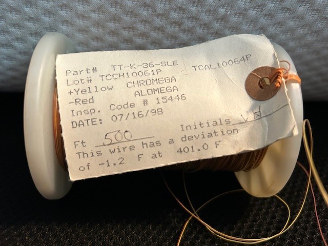 Thermocouple Wire K-type - Approx 350' on spool