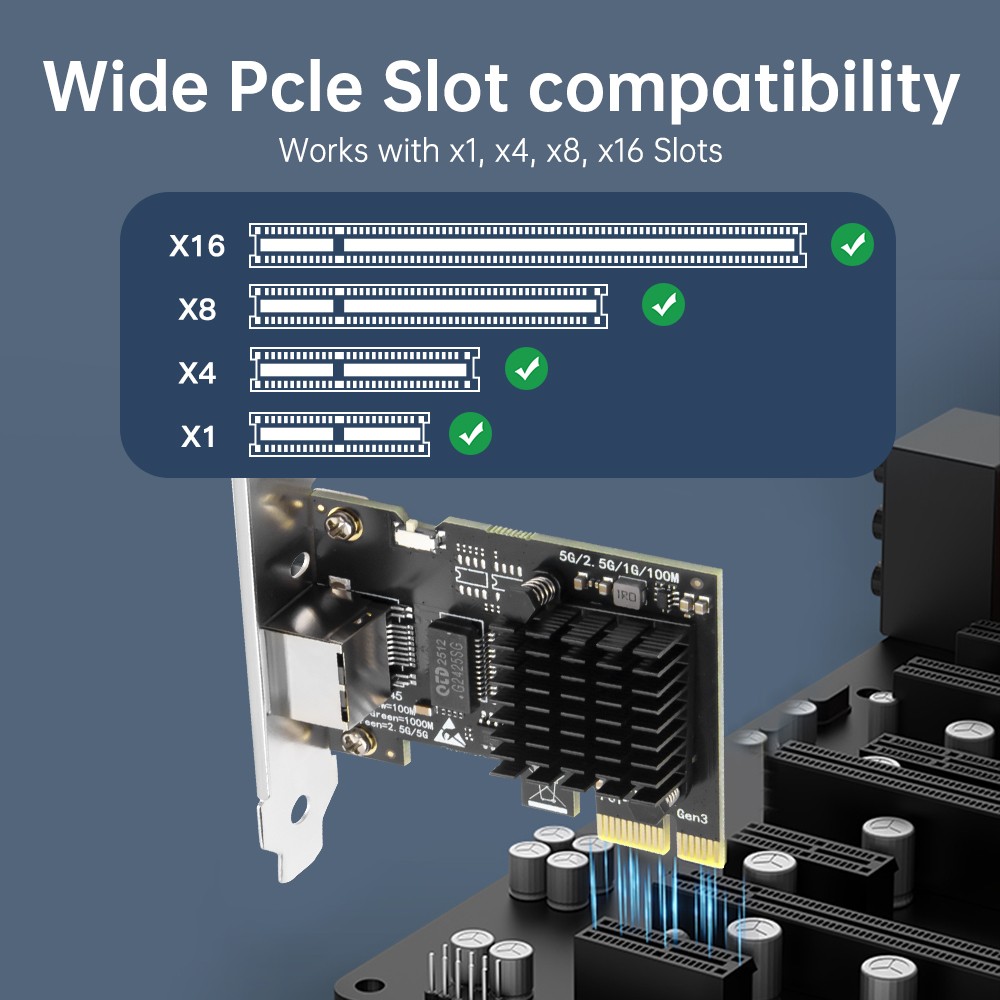 5Gb Base-T Network Card Realtek RTL8126 Controller 5G PCIe Ethernet Adapter NIC