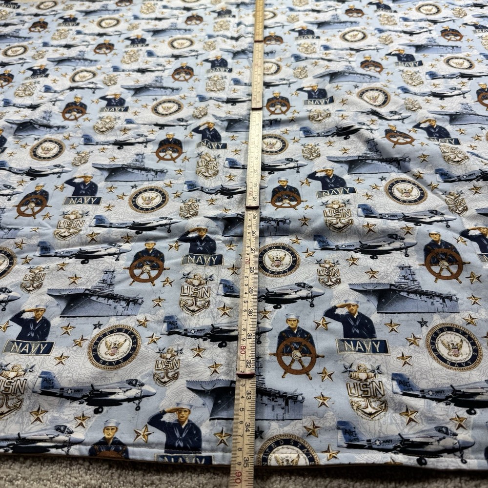 Handmade Single Stitch U.S. Navy Throw