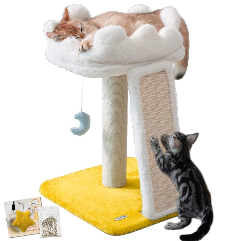 New Cloud Cat Tree Tower, Cat Scratching Post with Bed, Small Cat Tree, Compa...
