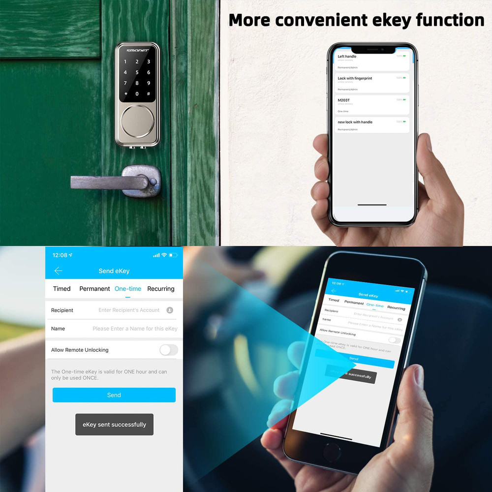 Smart Door Lock Touchscreen Home Security Voice Control Airbnb lock solution