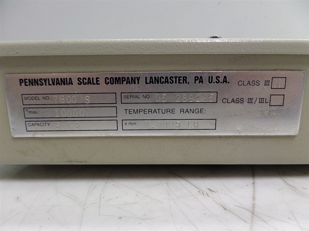 Pennsylvania Scale Model 7500 Counting Scale