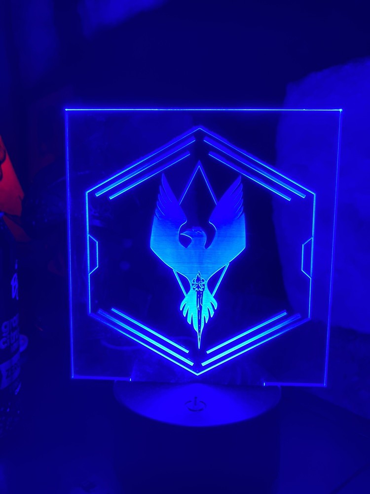 LED Battletech Etched Lamp with Clan Logos