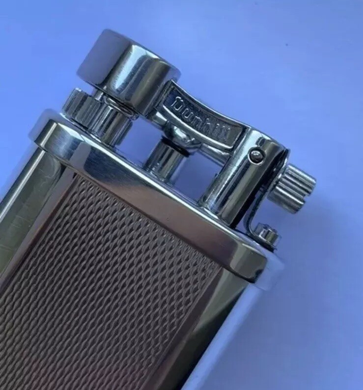 Mint Boxed Dunhill Silver ‘Barley’ Unique Table Lighter - Working